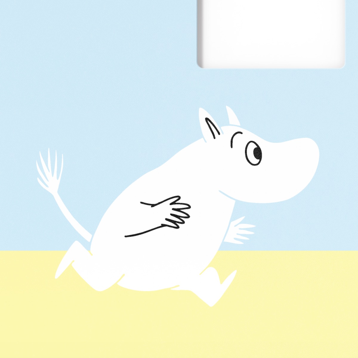 走り回るムーミン。