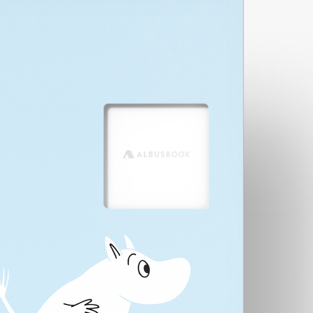 ポケットには ALBUSBOOK ロゴの箔押しが入ったカード入り。